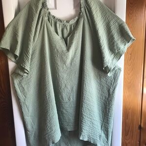 Womens size 30 Tunic Top Flutter Sleeves Green Sage by BloomChic